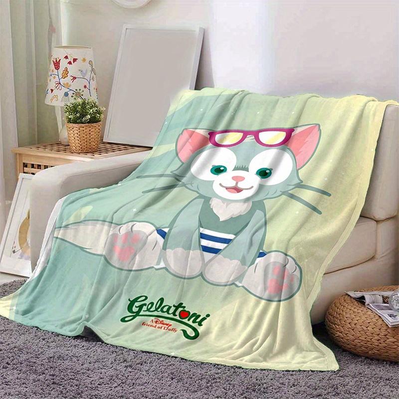 1pc, Gelatoni (2) Home Decor Flannel Blanket Perfect Gift for Bedroom, Living Room, Travel, Camping, Car