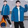 Fat Boy's Warm Fleece-Lined Jacket for Kids & Teens - Loose Fit, Plus Sizes, Medium To Large, Stylish Autumn/Winter Cardigan