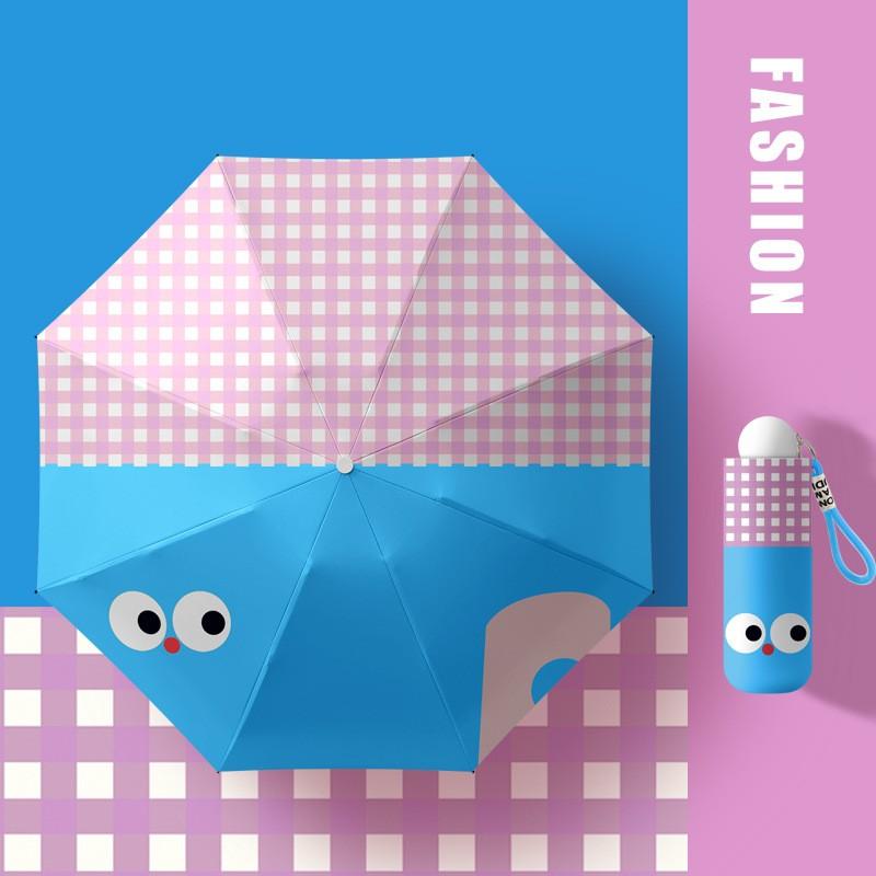 

Новый зонт от солнца с мини-большими глазами, открывающийся вручную, 50% скидка, зонт от солнца с УФ-защитой, корейский женский, личность, креативный тренд Iron&8K синий