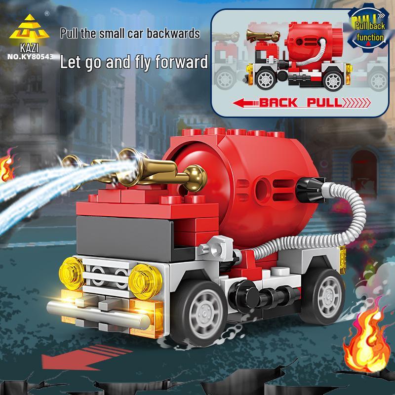 City Fire Rescue Water Cannon 8-in-1 Assembly Model Educational Toy Building Blocks