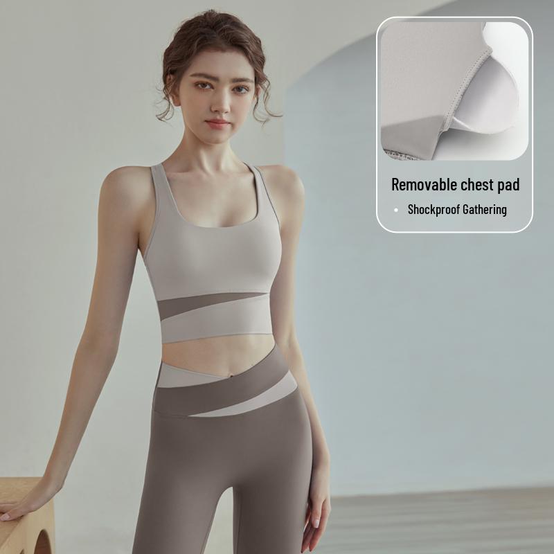 Soutien-gorge de sport antichoc pour femme - Anti-affaissement, Débardeur de course à pied et de yoga haute intensité avec beau design dorsal
