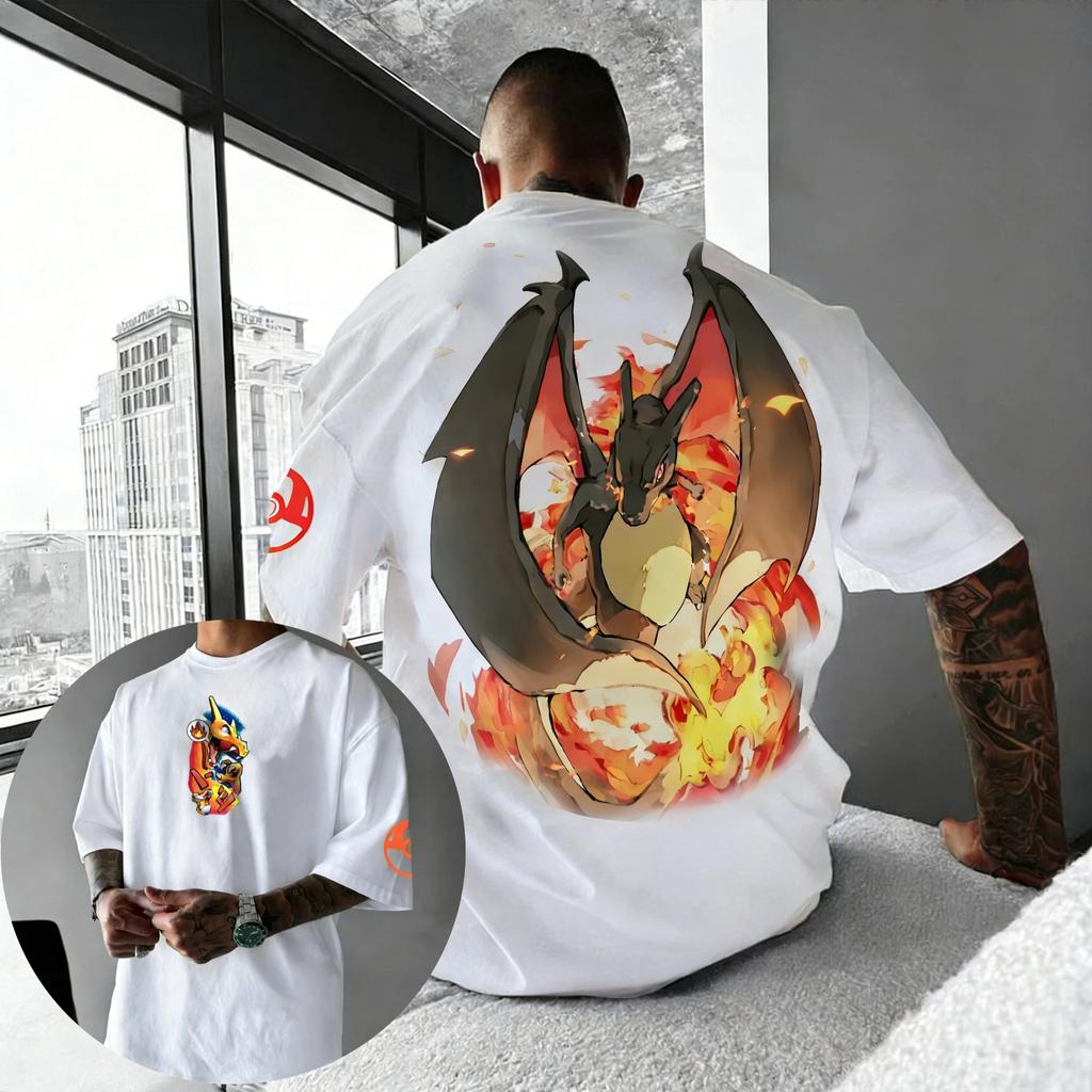 2026 Pokémon Anime Pikachu Gengar Peripherie Gedrucktes Kurzarm Herren Damen Locker Sportlich Bequem Baumwolle Paar T-Shirt