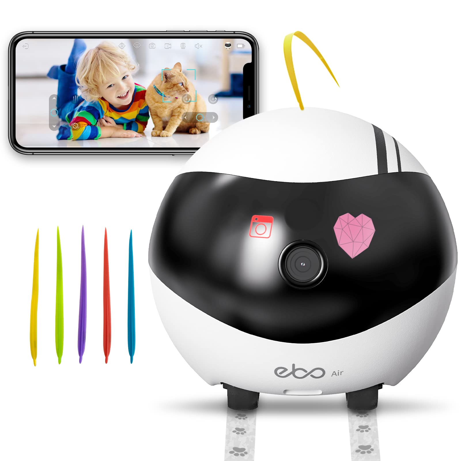 

Enabot Movable Indoor Robot AI Face Recognition Automatic Charging Automatic Tracking Obstacle Avoidance Network Camera 1080P 2 Million Pixels Pet