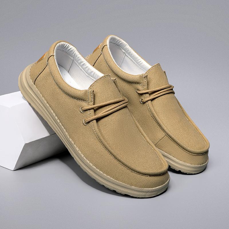 Summer Men Canvas Shoes New Boat Shoes Outdoor Slip On Loafer Fashion Casual Flats Lightweight Non Slip Deck Shoes Big Size