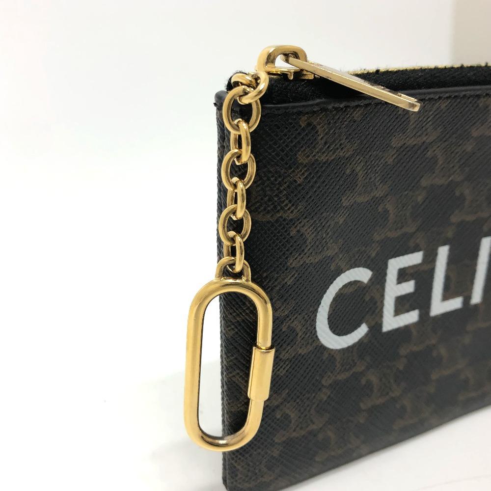 Celine 10C662CA2 Triomphe  Coin Purse PVC/Leather Brown/GoldHardware