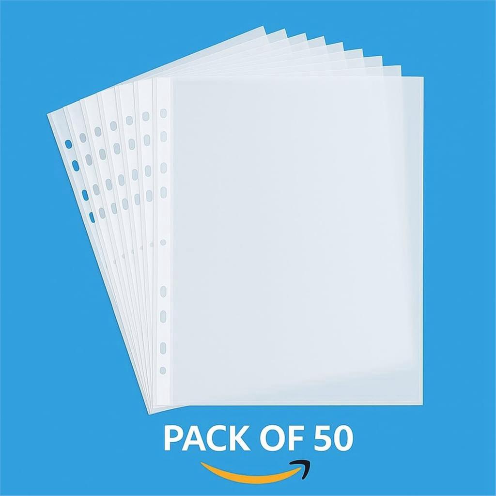A4Ring Binder Protectors,Plastic Punch Folders Filing Wallets Sleeves Document Wallet for Students Teachers Stationery