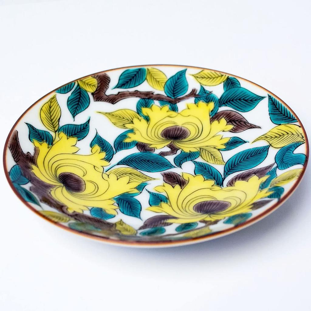 Waza no Kura Stylish Kutani ware small old Kutani porcelain peony ceramic small serving branded Japanese - plates, masterpieces, pattern, plates,
