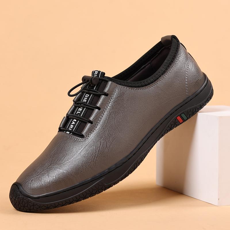 Модные роскошные мужские кроссовки из натуральной кожи — фото 7