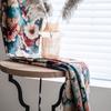 Polyester Cotton American Style Retro Jacquard Tassel Oil Painting Curtain Living Room Semi-shading Drape Kitchen Valance