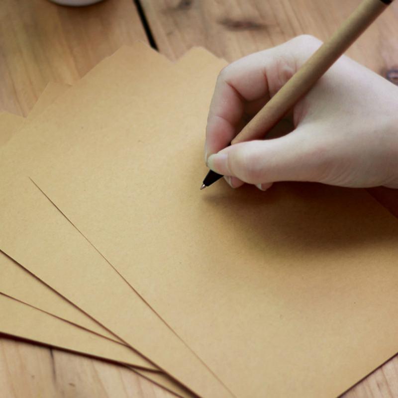 10 listů řemeslného papíru Vintage design Psací potřeby Blok papíru Poznámkový dopisní set Suvenýry Dárek Stará inkoustová malba Retro