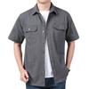 Tooling short-sleeved shirt men's summer thin, new solid color shirt trendy brand casual loose half-sleeved jacket