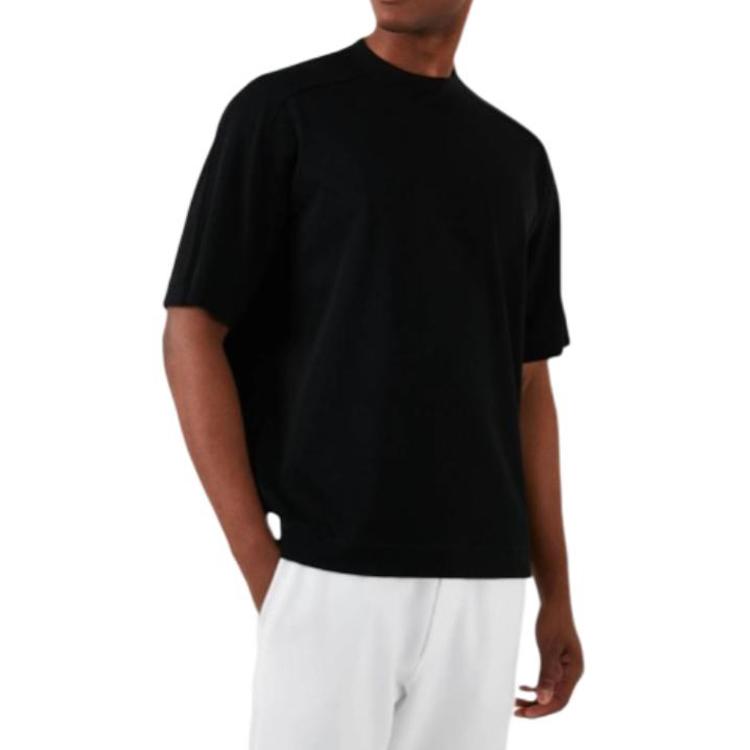Emporio Armani Solid Logo Crew Neck Pullover Straight Fit Short Sleeve T-Shirt Men tops Black 3D1T76-1JWZZ-0999