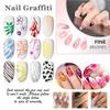 12 color 0.5mm nail art brushes, quick-drying acrylic paint nail art brushes, nail art dotting and graffiti decoration tools