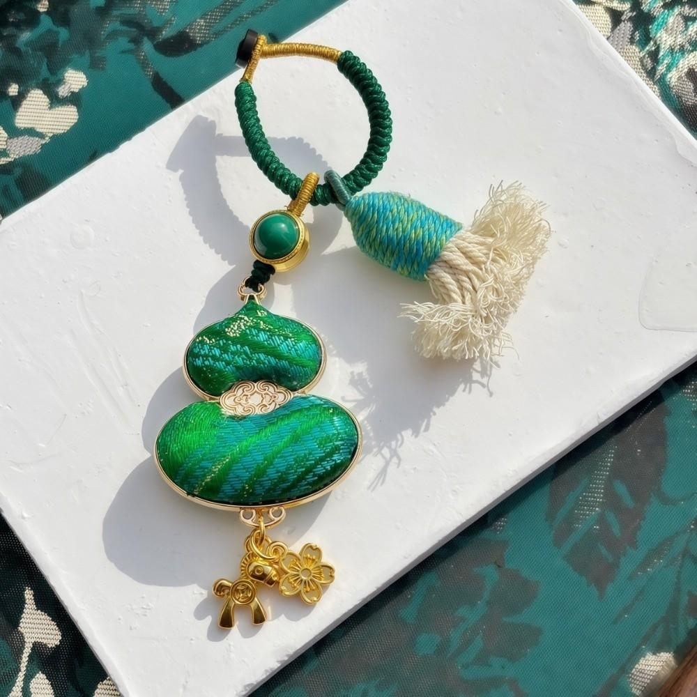 Horse Chinese Traditional Key Chain Luxury Embroidered Cat Key Ring Brocade Gourd Pendant Daily