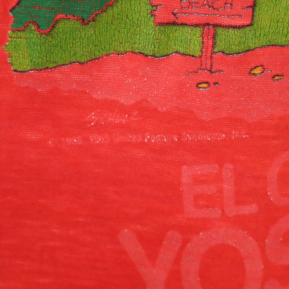 VINTAGE 70s 80s Snoopy Pattern Print Short sleeve T-shirt Red series Men's Used