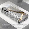 Custodia Rigida per Telefono in Vetro Metallico con Motivo Curvo Adatta per Samsung Galaxy S26 S25 S24 S22 S21 S20 FE/Ultra/Plus