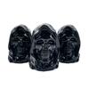 Natural Crystal Craft Obsidian Wizard Skulls Hand Carving 80mm Black Obsidian Skulls for Halloween Decoration