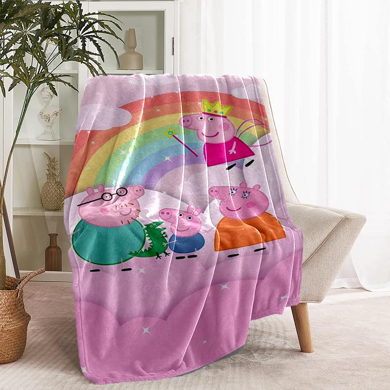 Peppa Pig Print Blanket - Soft & Comfortable, for Bedroom, Travel, Sofa, Home Decoration - Birthday Christmas Gift for Friend