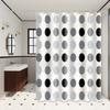 Nordic Style Gray And White Polka Dot Bathroom Partition Curtain, Gray And White Classic Color Scheme, Exudes A Low-Key And Elegant Vibe