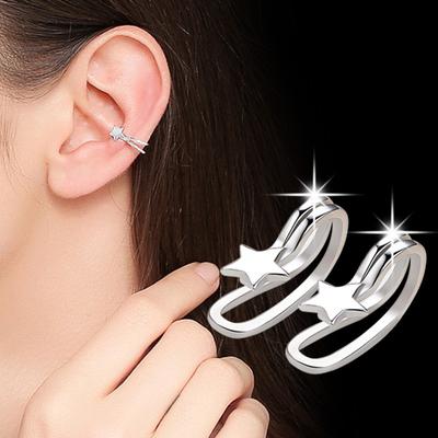 Geometrický tvar Korejská verze Módní ušní spona s pěticípou hvězdou Dámské modelky bez piercingu Náušnice ušní spona