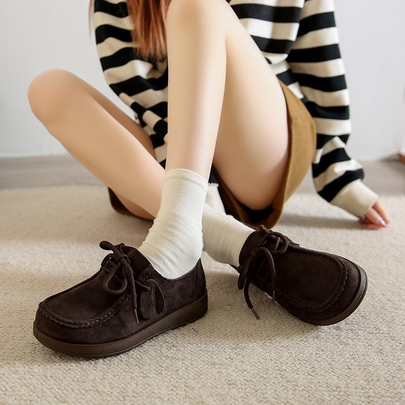 

Fashion 2025 Brand Shoes Female Lace-up Women s Flats Fashion Round Toe Casual New Light Comfortable Soft Bottom Flat Low Heels Zapatos 35 коричневый