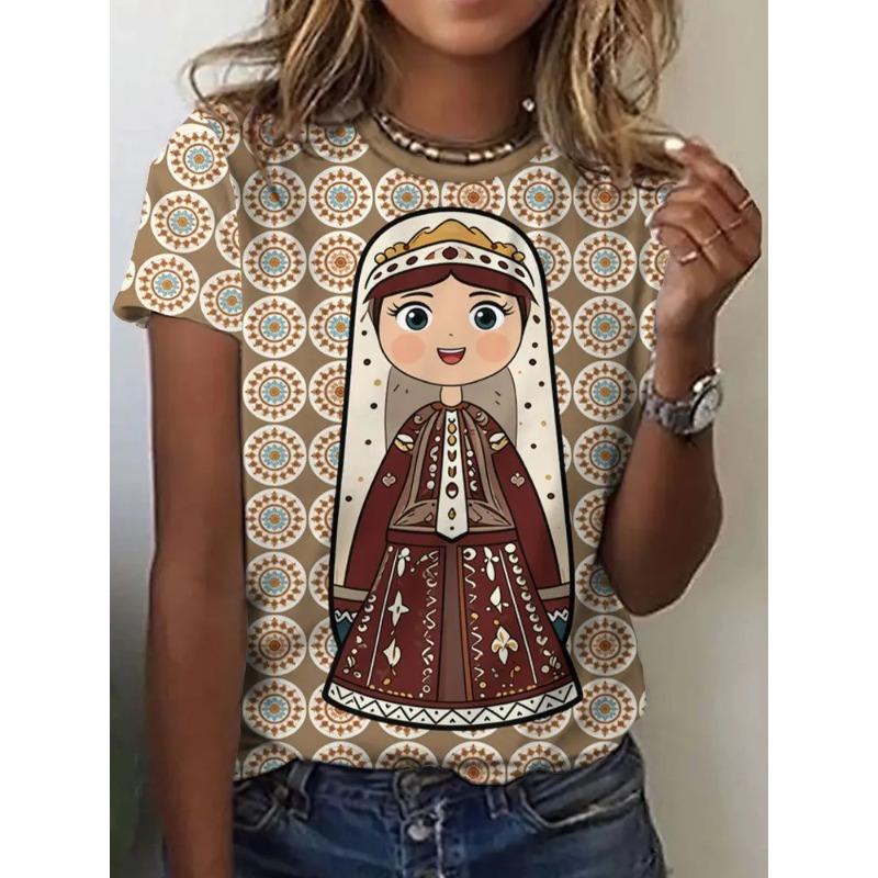 3D Printed Fashion Women's T-Shirt Summer Breathable Versatile