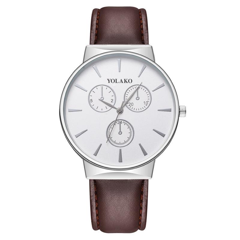 

Горячая Распродажа Модные Трехглазые Мужские Часы Мужские Часы Ремень Кварцевые Мужские Часы