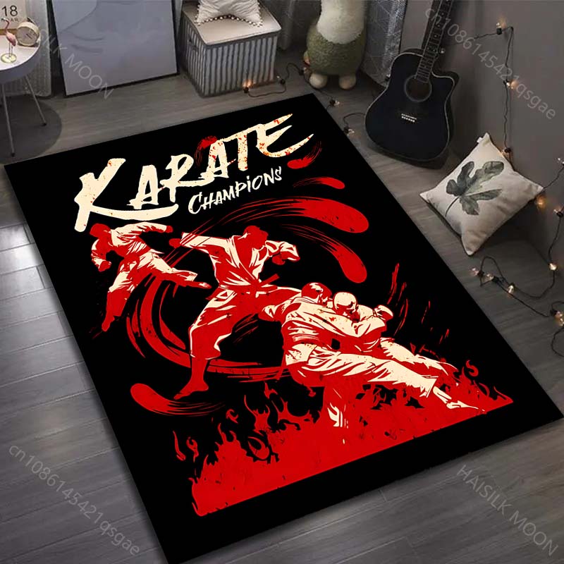 Konkurenční karate tištěný koberec pro ložnici, obývací pokoj, k posteli, k pohovce, podlahová rohož, moderní bytová dekorace, oblastní koberec, lze prát v pračce