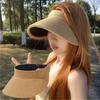 Summer Fashion Anti-UV Summer Visors Hat Wide Brim Empty Top Breathable Sun Hat Raffia Headband Sunshade Cap For Outdoor Hiking