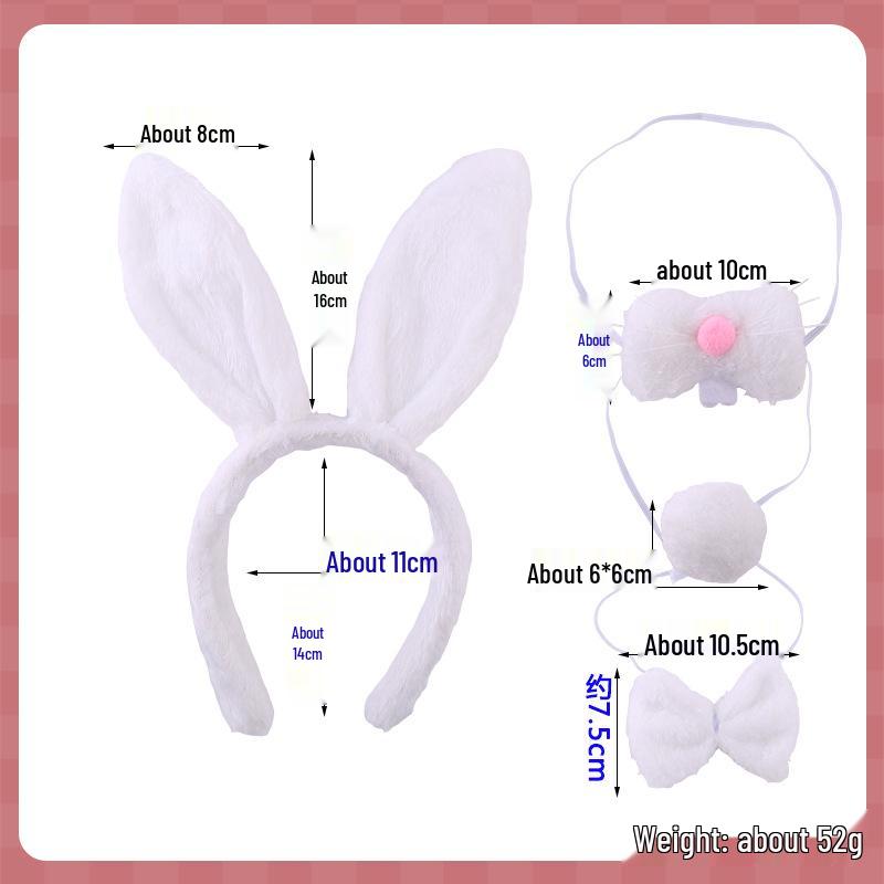 Children's Cute Plush Rabbit Ear Headband for Face Washing and Photos