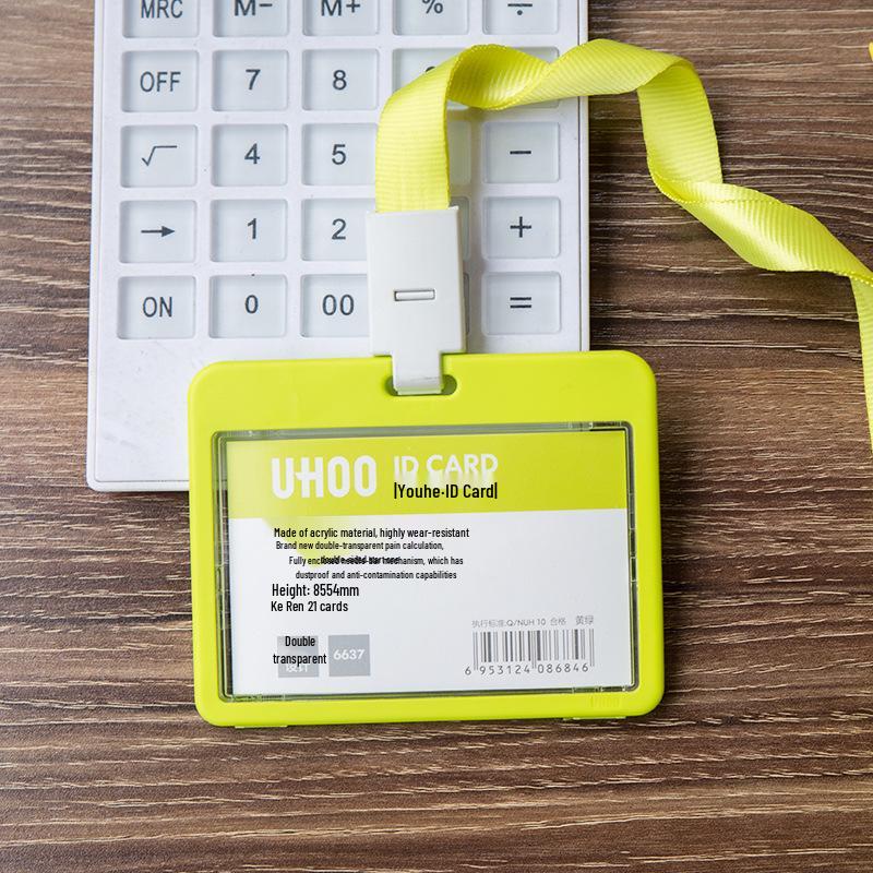 Youhe 6638 Transparent Double-Sided Acrylic Lanyard Card Holder