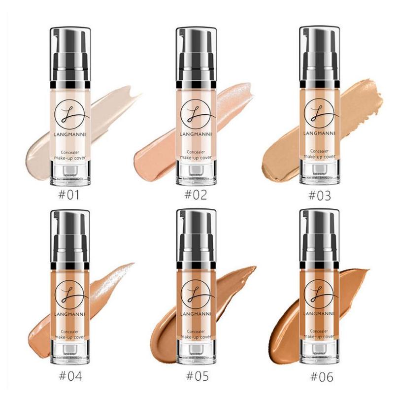 Langmanni Liquid Foundation Concealer Brightening Skin Color Waterproof No Melting Makeup BB Cream