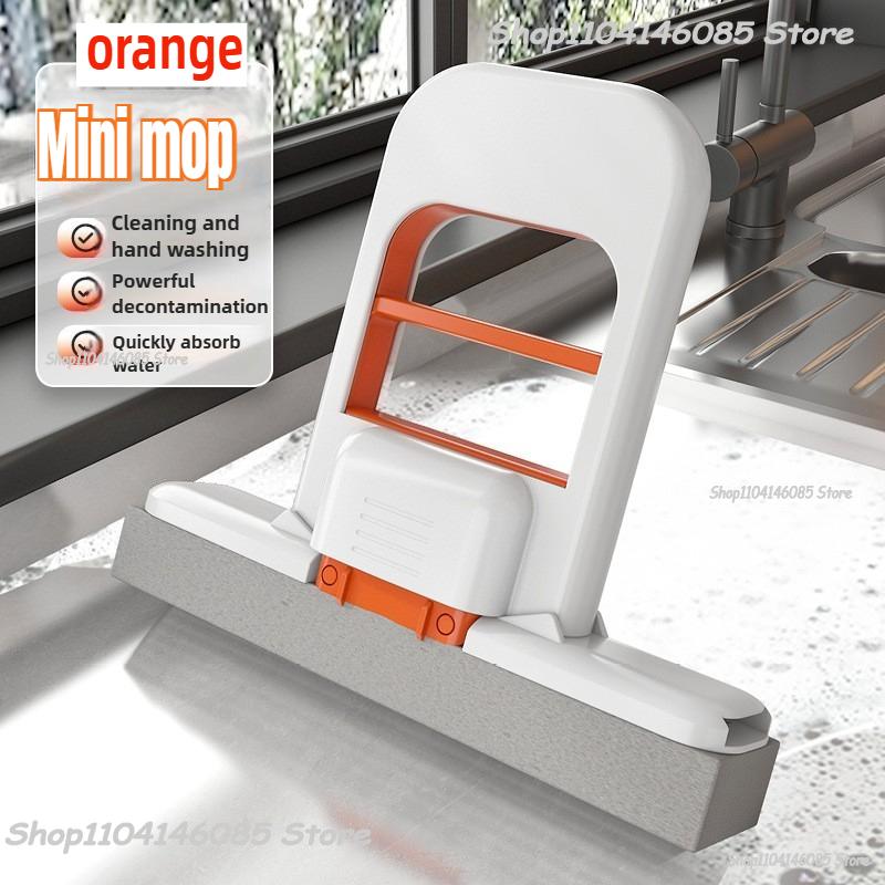 Mini-Schwammmopp Freihändige Reinigungswischer Mini Tragbarer Super Saugfähiger Mopp für Schreibtisch Boden Badezimmer Küche Glas Auto Reinigung