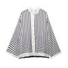Fashion Style 2024 Autumn New Women's Clothing Stylish Geometric Stripes Loose Long Sleeves Positioning Print Shirt