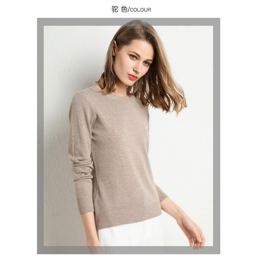 Herbst Winter Neues Rundhals Langarm Damen Stricktop Übergröße Pullover Pullover Unter- und Oberbekleidung Basisschicht