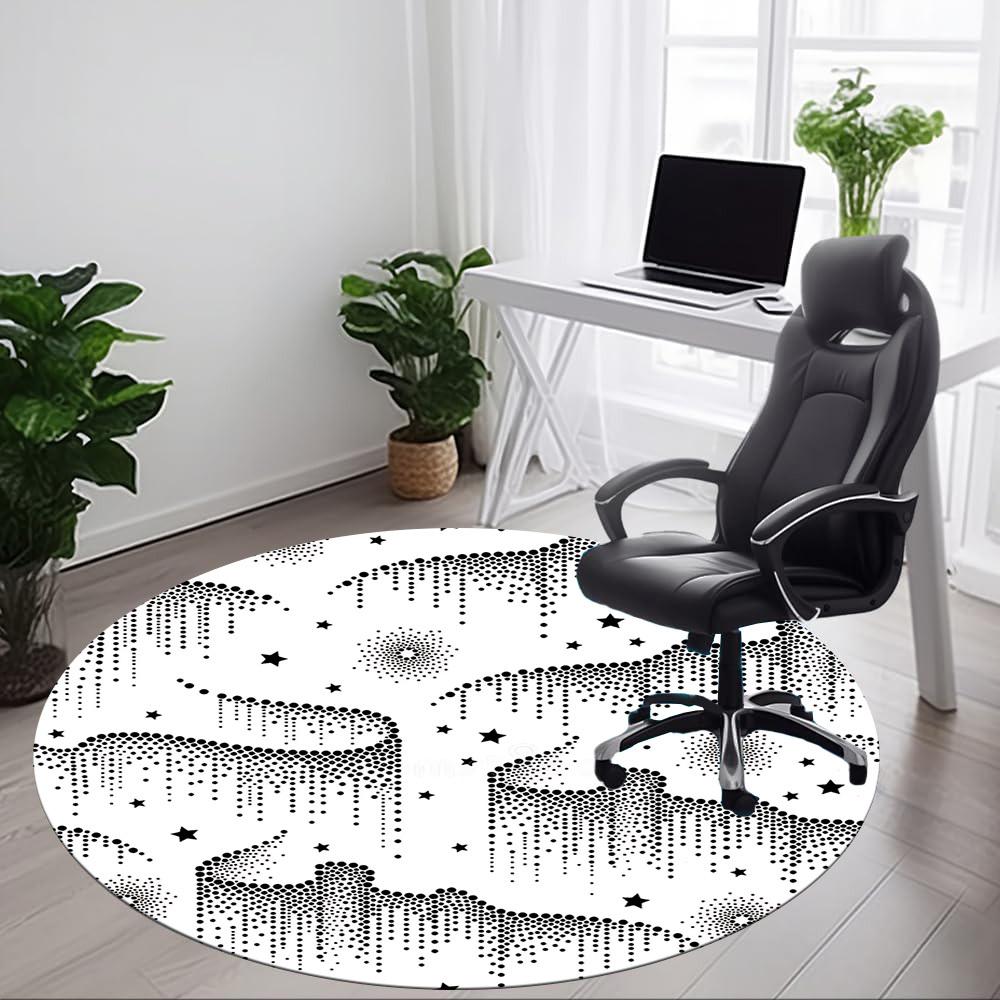 1pc Galaxy Dots Office Round Area Rug, Indoor Mat Suitable For Office, Under Office Chairs Bedroom Living Room Home Decor, Room Deco