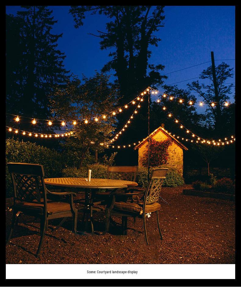 Waterproof LED Solar G40 Globe String Lights, Retro Tungsten Filament Bulbs for Outdoor Camping Atmosphere