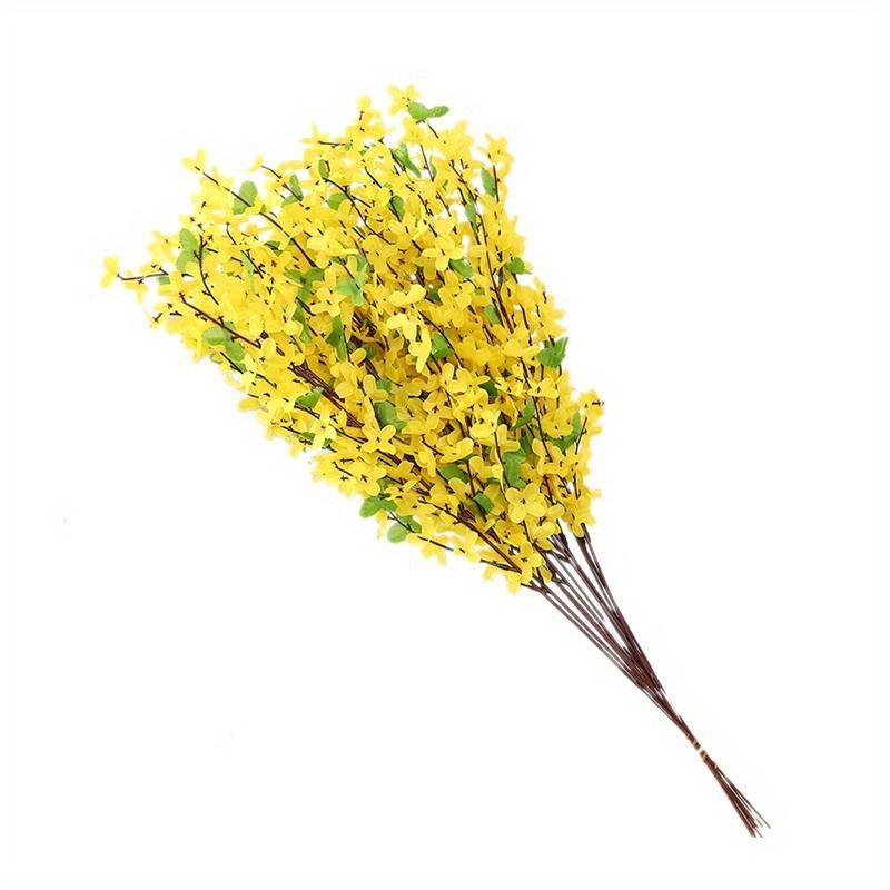 

10pcs Artificial Flowers, Long Stem Yellow Winter Jasmine, Flowers Picks for Home Wedding Valentine s Day, Birthday, Mother s Day Decor 10pcs жёлтый