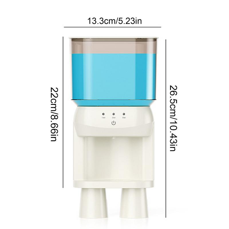 Smart Mouthwash Dispenser 600ml Wall-Mounted Mouthwash Container Rechargeable Bathroom Mouthwash Dispenser with 2 Magnetic Cups
