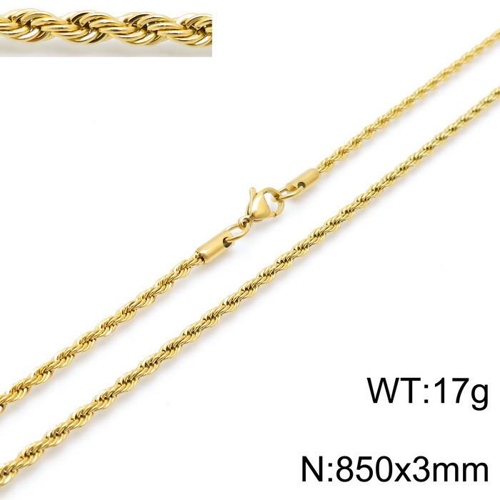 Jewelry Wind Twist Rope Chain Hiphop Hip Hop Electroplated Men'S And Women'S Titanium Steel Twist Chain