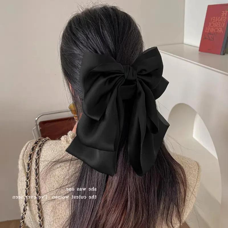 Korean Big Size Bow Hair Clip Claw Clamp Women High Ponytail Barrettes Headwear Girls Women Hair Accessories Hair Clips