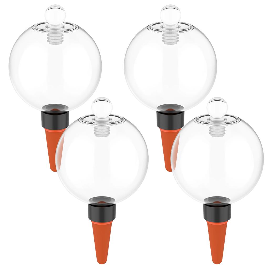 4Pcs Self Watering Plant Watering Bulbs 500ml Automatic Plant Watering Bulbs with Glass Lid for Indoor and Outdoor Potted