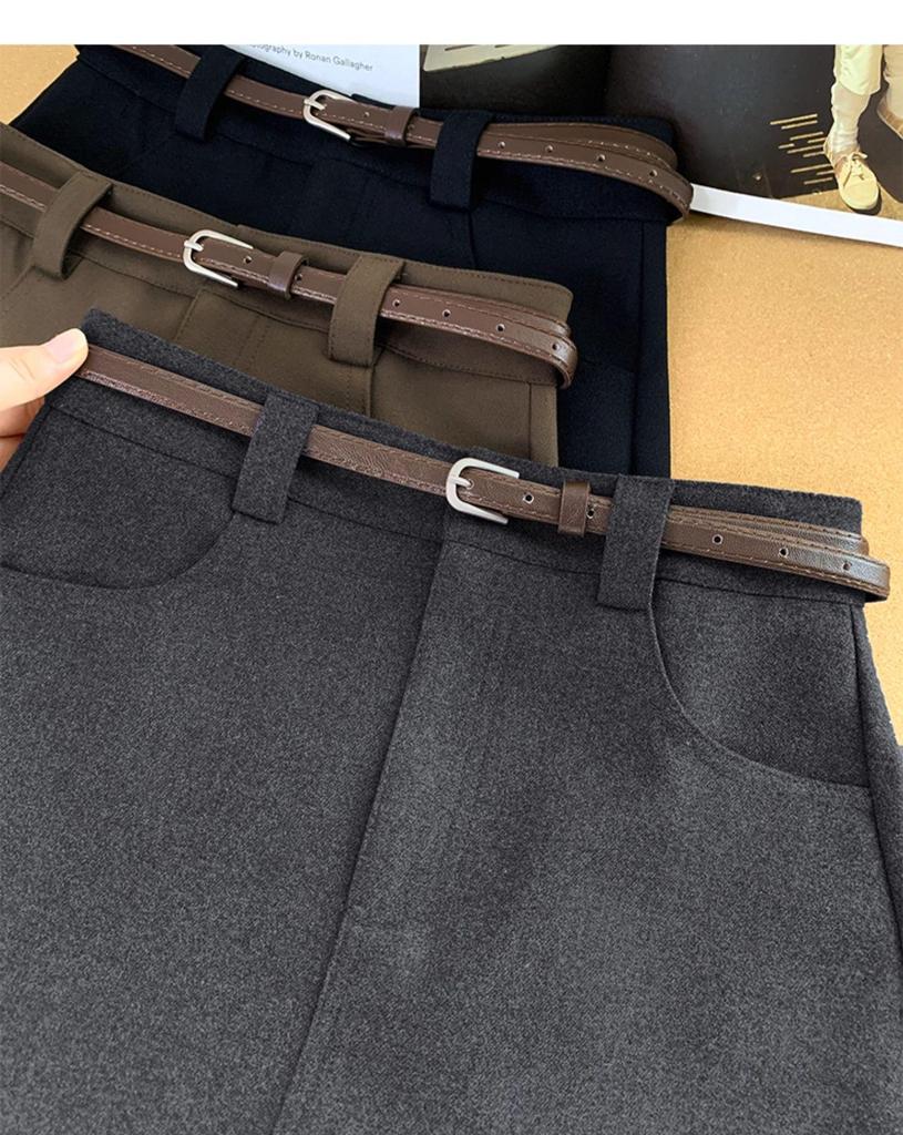 A-line Woolen High-Waisted Slimming Short Skirt for Women - Winter 2026 High-Class Commuter Versatile Half-Skirt