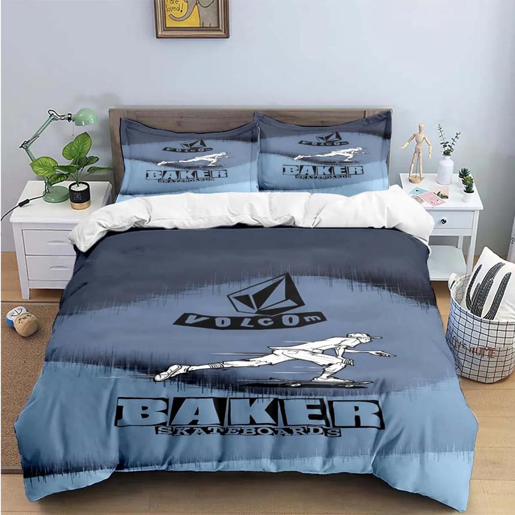 Fashion Exquisite V-Volcom Print Bedding Sets Exquisite Bed Supplies Set Duvet Cover Bed Comforter Set Bedding Set Luxury  Gift