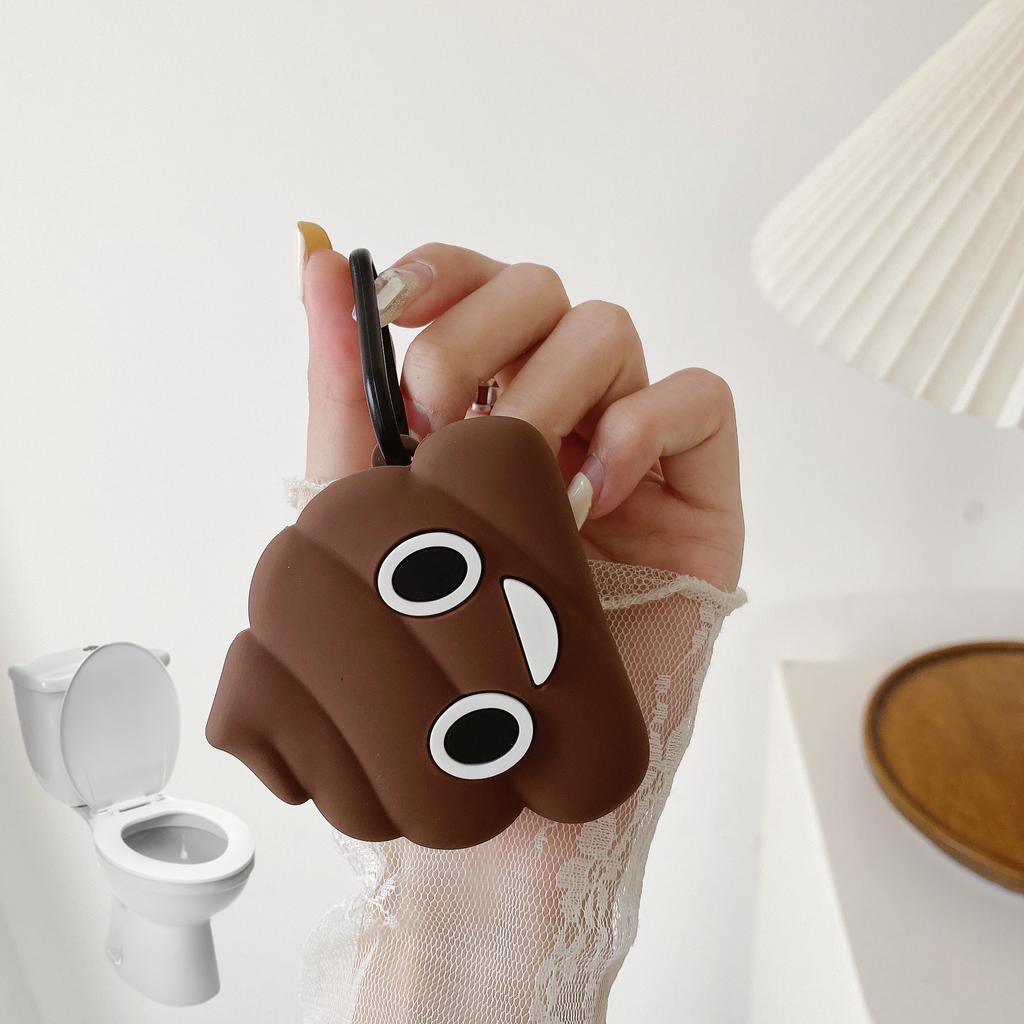 Cute Cartoon Poop Silicone Earphone Case For Samsung Galaxy Buds 2 Pro Live Casing For Galaxy Buds2 Pro Cover Fundas Full Protection with Metal Hook