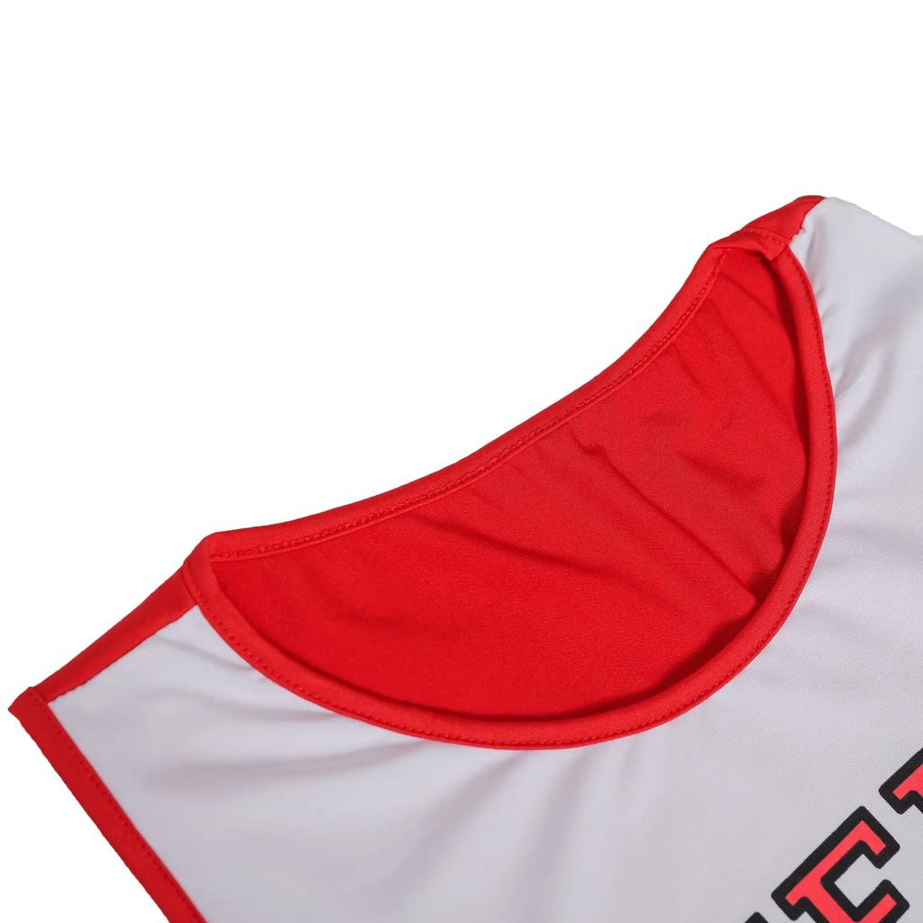 Girl Dancing Show Cheerleader Stage Performance Red Dress+Pompoms Cheerleading Costumes Adult High School Cheer Uniform