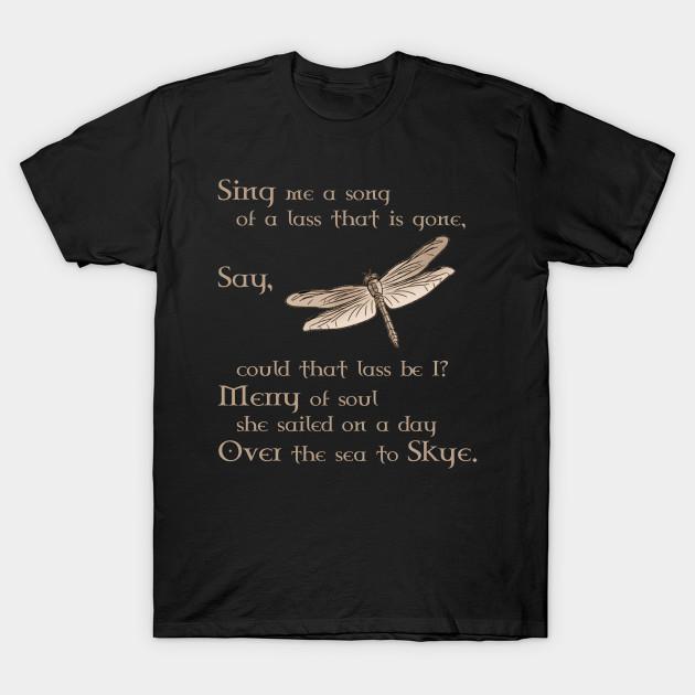 Men Black Print T-shirt Super Large TShirt sing me a song outlander No-Cut Transfer Paper Print Cotton Tshirt