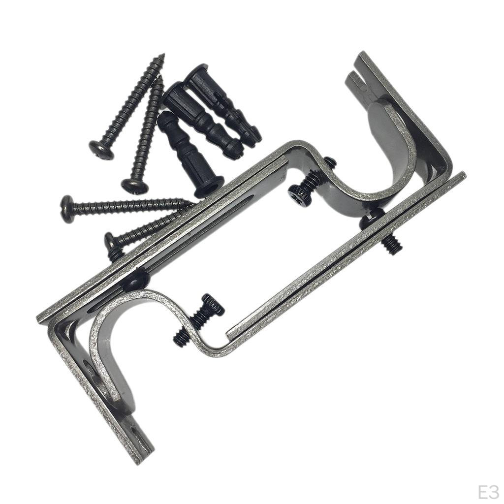 10-13cm Adjustable Curtain Rod Bracket Wall Mounted Drapery Pole Holder