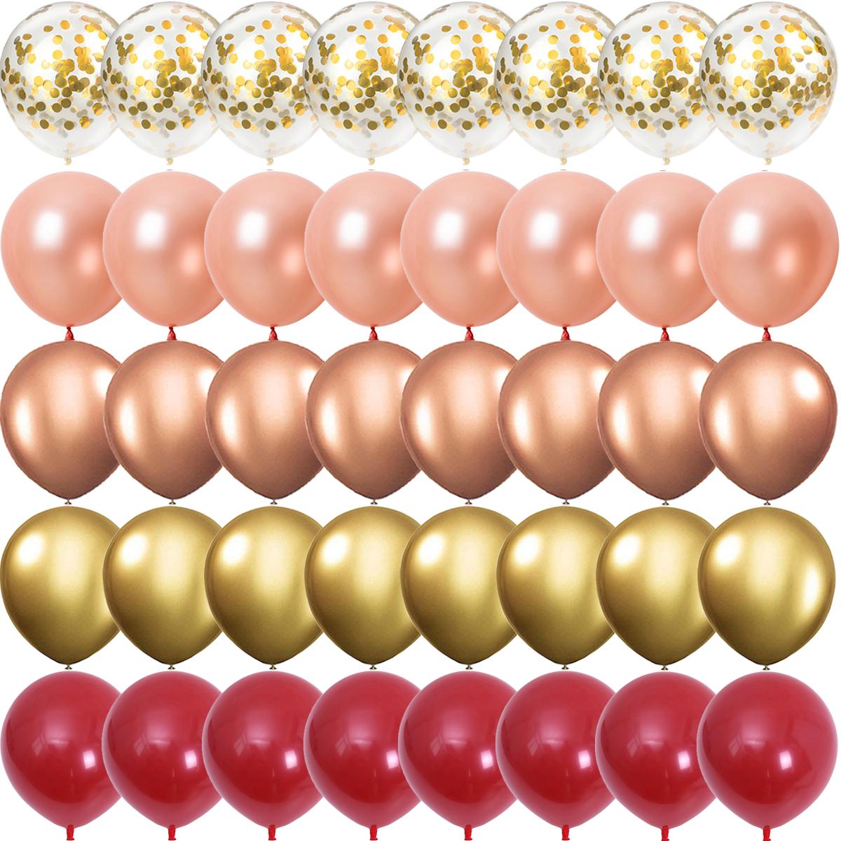 

40/20 шт 10 дюймов гранатово-красные латексные шары конфетти Свадебные шары День рождения Детский душ Домашний Новый год вечеринка Украшения 10inch