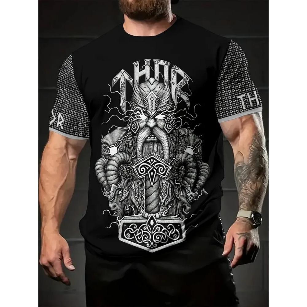 Retro creative striped portrait 3D Printed Short Sleeved T-shirt Fashionable Comfortable Soft Breathable Large Loose Man T-shirt